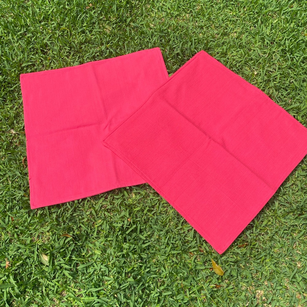 Two Crate & Barrel 20” Hopsack PILLOW COVERS